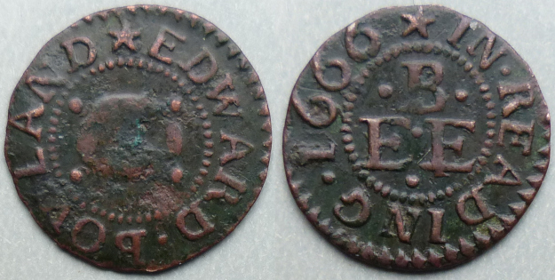 Reading, Edward Bowland 1666 farthing